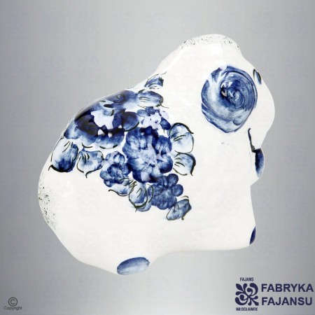 Figurka Baranek Kobalt Fajans Włocławek