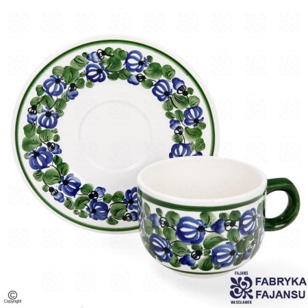 Filiżanka Ola 250 ml Szyszka Zieleń ze spodkiem