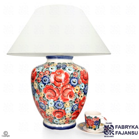 ogromna lampa londynka kolorowa fajans