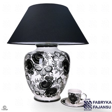 ogromna lampa londynka czarna fajans