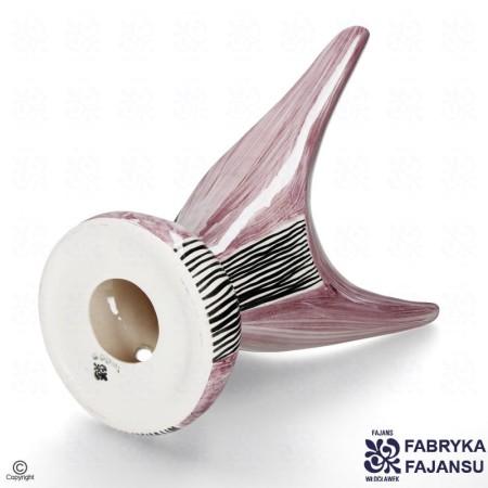 Fajans Włocławek Lampa Rogata podstawa lampy Wzór 407 różowa