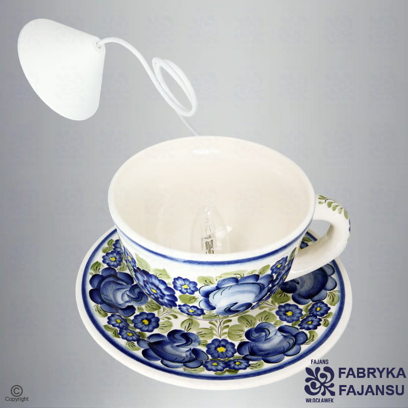 Lampa Wisząca Filiżanka E14 Kobalt Zieleń