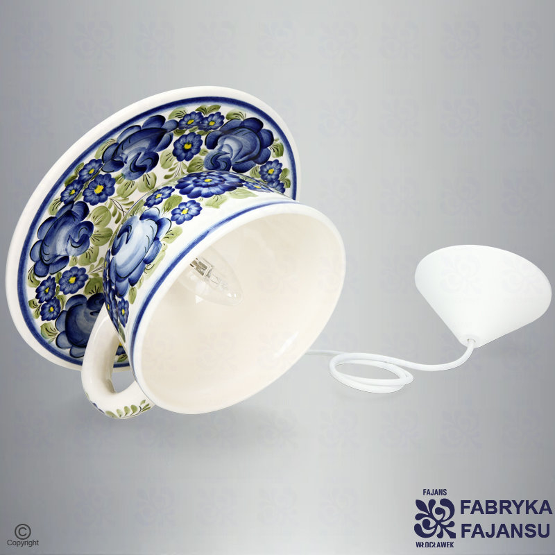 Lampa Wisząca Filiżanka Kobalt Zieleń